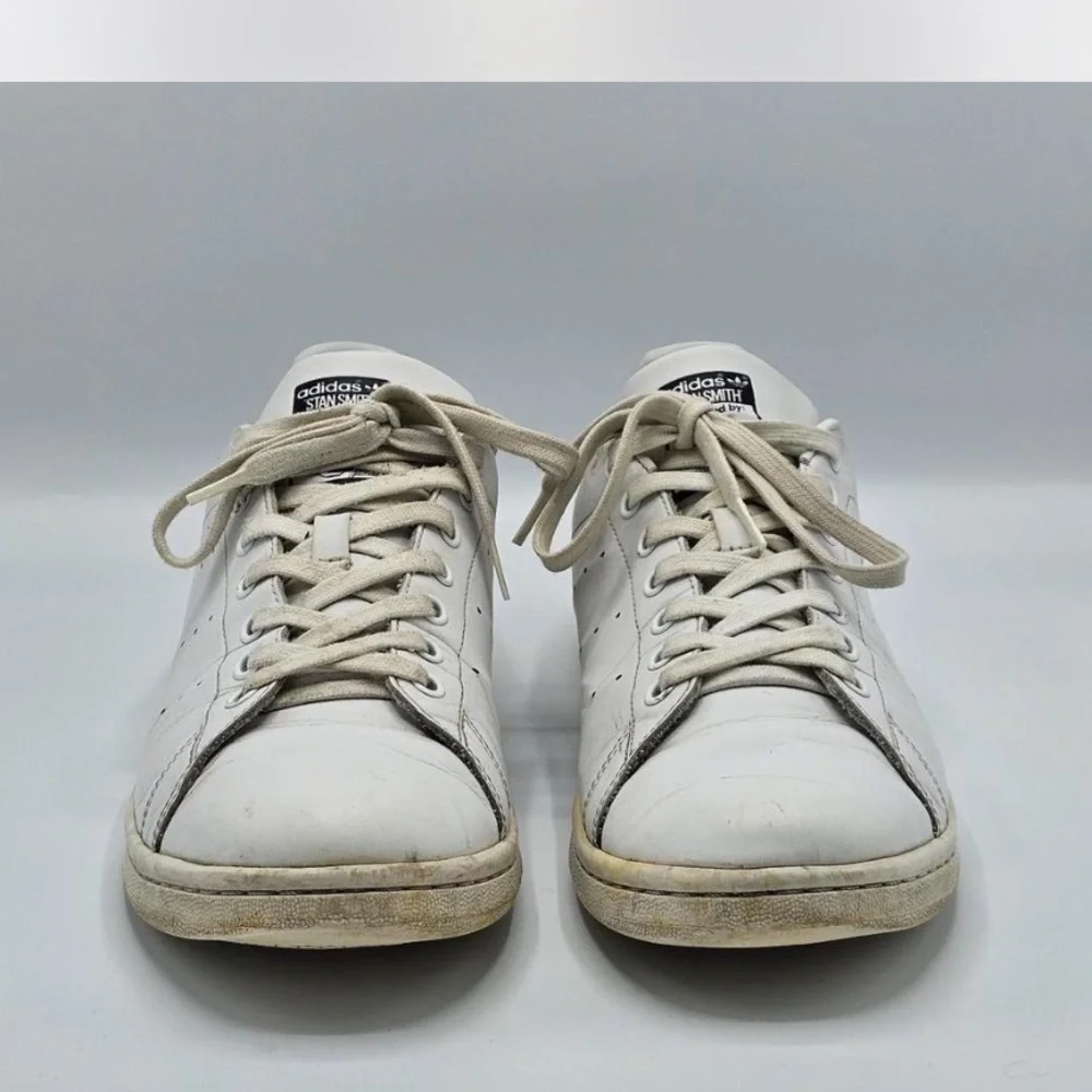 Adidas Stan Smith White and Blue Men's Sneakers, Size 10.5